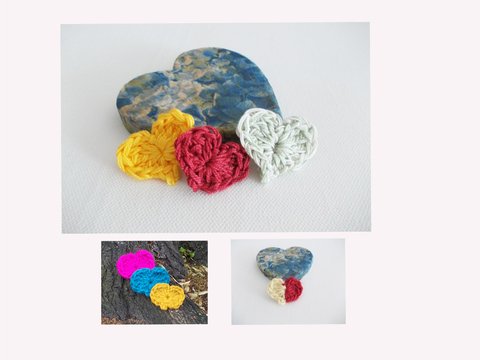 Häkelanleitung für Herzen, Aufnäher, Streudeko