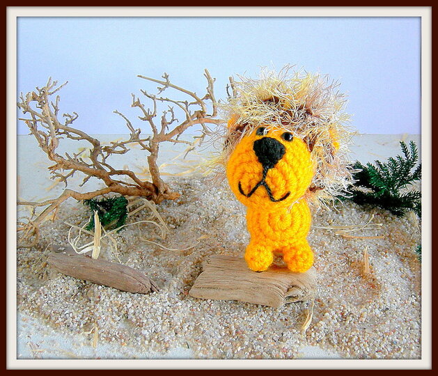 Kleine und niedlich Löwe Ludwig, Häkelanleitung als PDF