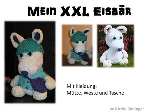 Eisbär XXL Amigurumi mit Bekleidung Sparset