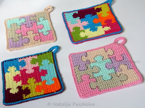 Topflappen 'Puzzle' - Häkelanleitung