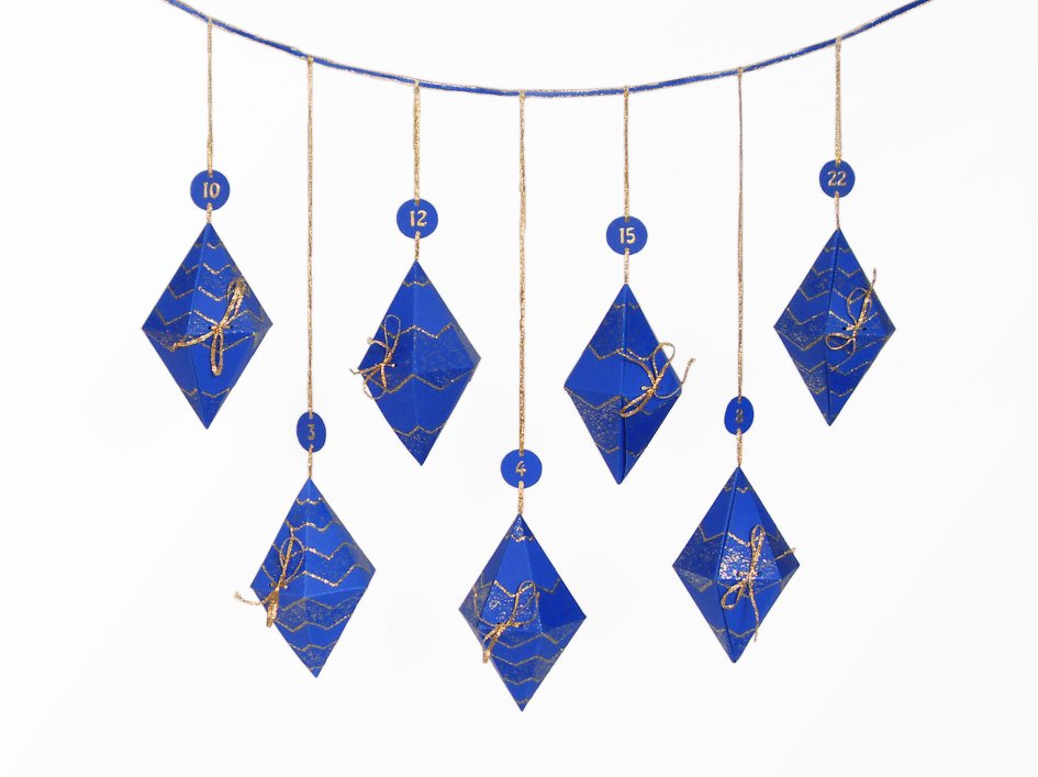 Adventskalender - Blaue Zapfen – Bastelvorlagen mit Anleitung