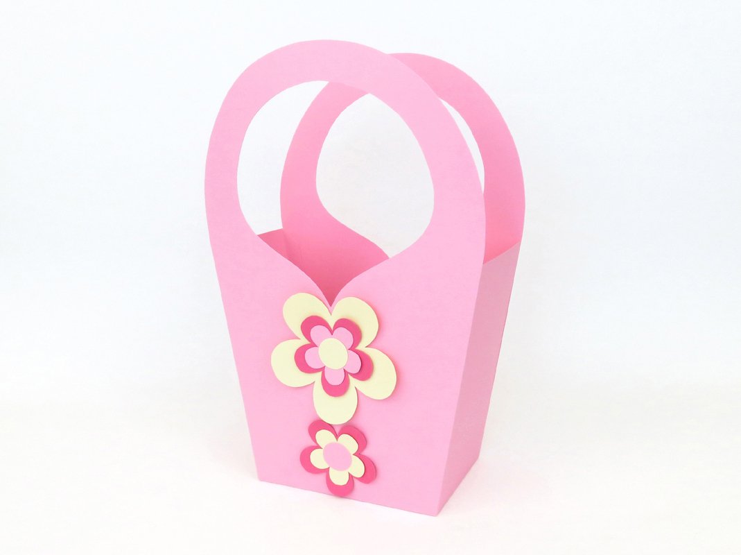 Geschenktasche in Rosa – Bastelvorlagen mit Anleitung