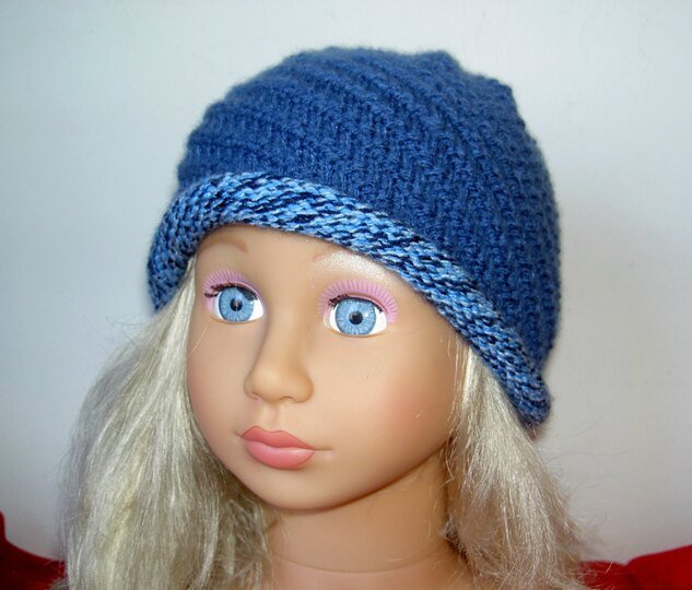Strickanleitung Kinder-Mütze, Spiralmütze Rollrand, ca. 2 - 4 Jahre,   #014