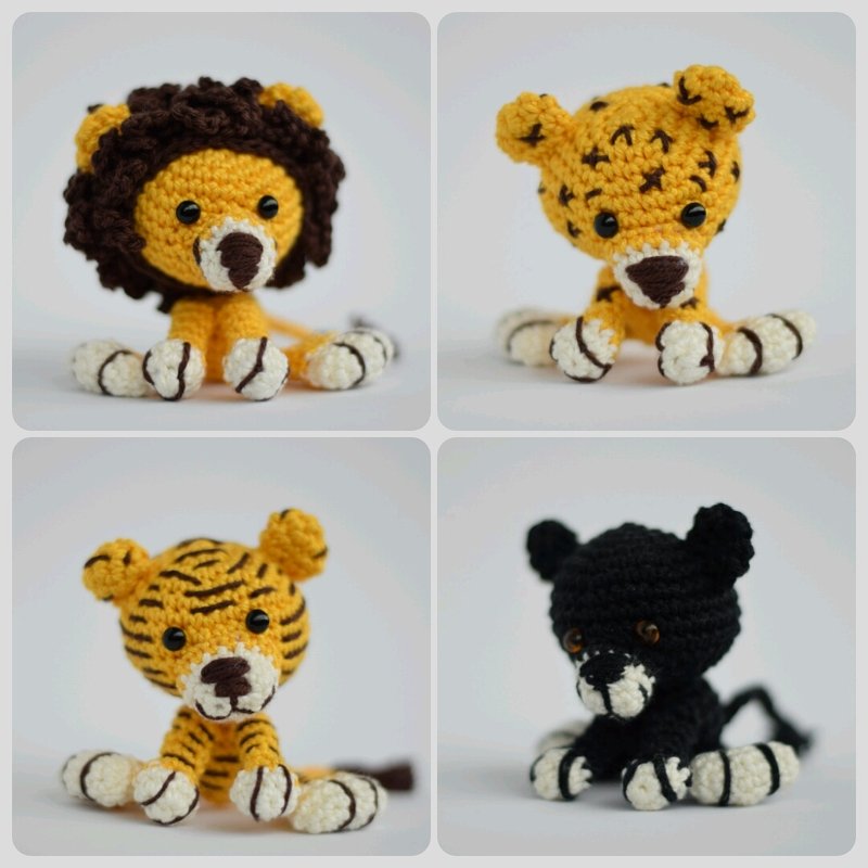 Häkelanleitung Haekelicious Löwe / Leopard / Tiger / schwarzer Panther