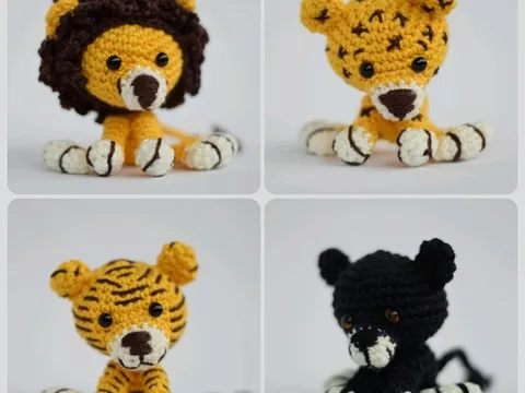 Häkelanleitung Haekelicious Löwe / Leopard / Tiger / schwarzer Panther