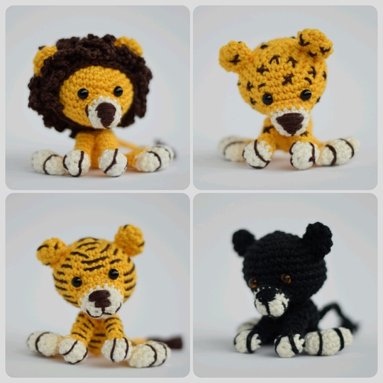 Häkelanleitung Haekelicious Löwe / Leopard / Tiger / schwarzer Panther