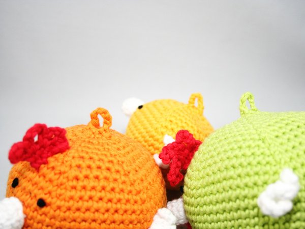 Chickens to hang up - 3 sizes - Crochet Patterns