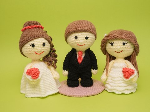 Häkelanleitung Brautpaar Braut Bräutigam SET Amigurumi 