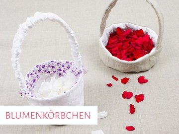 Blumenkörbchen für die Hochzeit