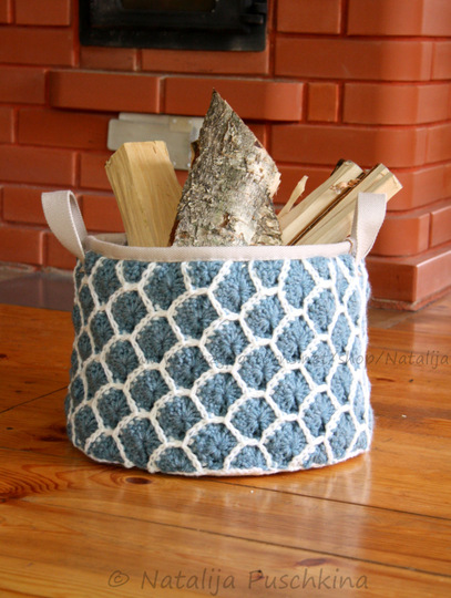 XXL Körbchen mit Schuppenmuster - Häkelanleitung