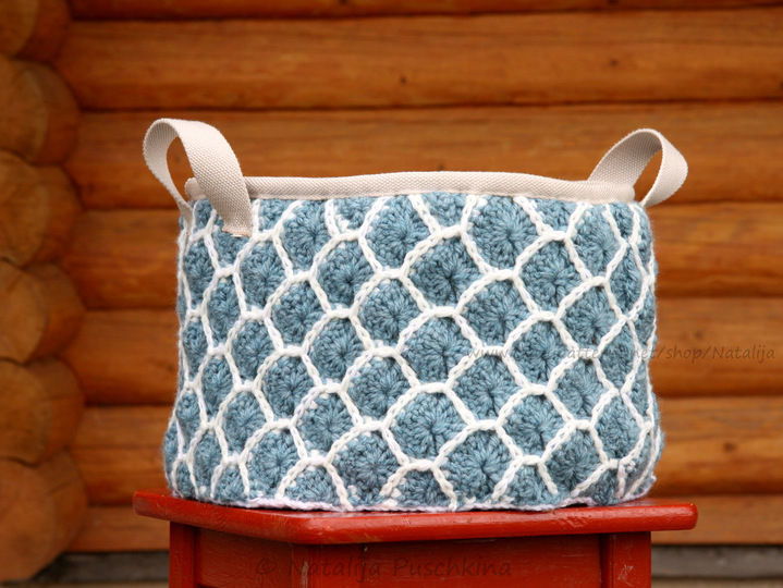 XXL Körbchen mit Schuppenmuster - Häkelanleitung