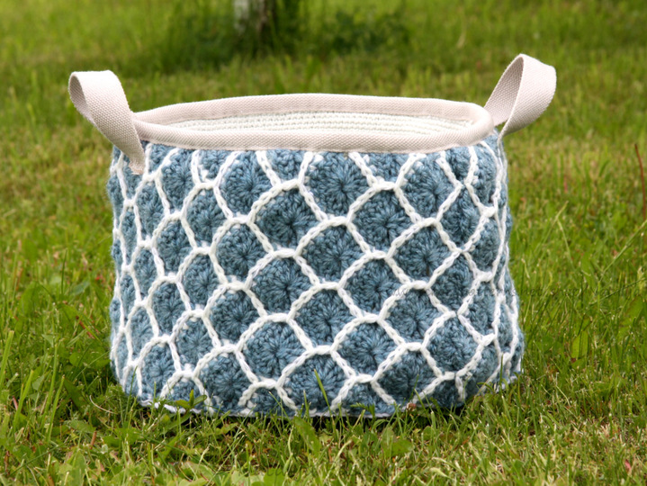 XXL Körbchen mit Schuppenmuster - Häkelanleitung