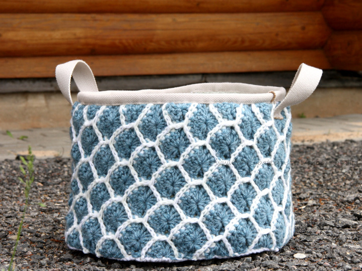 XXL Körbchen mit Schuppenmuster - Häkelanleitung
