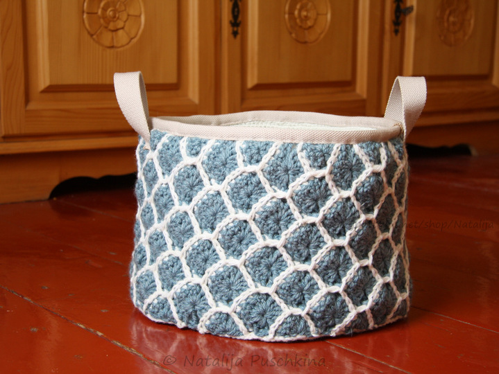 XXL Körbchen mit Schuppenmuster - Häkelanleitung