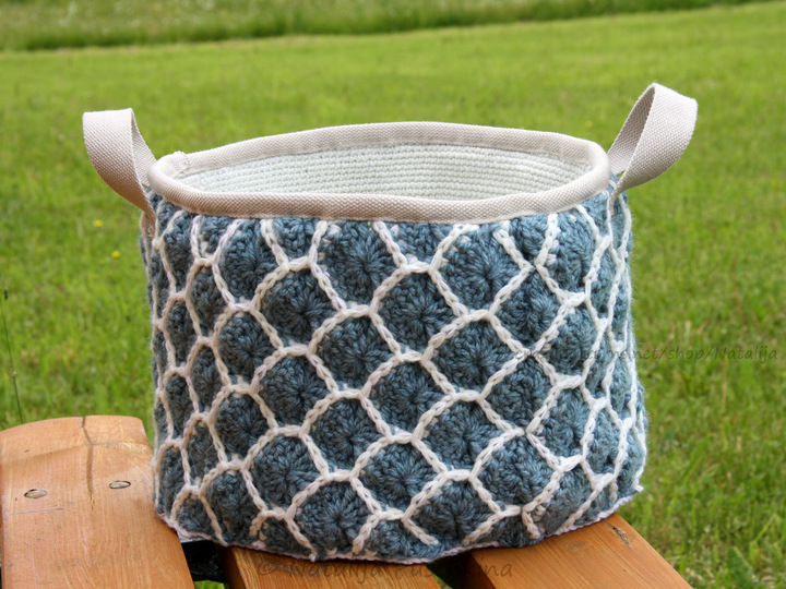 XXL Körbchen mit Schuppenmuster - Häkelanleitung