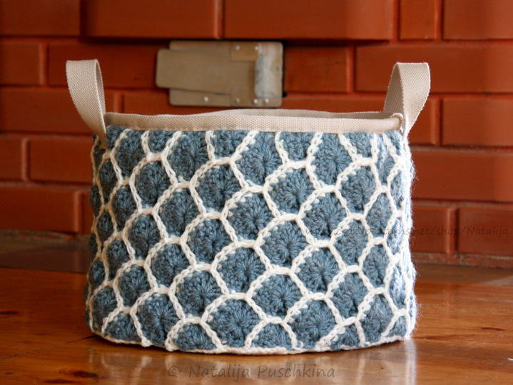 XXL Körbchen mit Schuppenmuster - Häkelanleitung