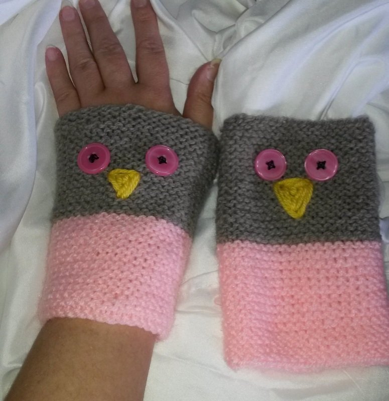 Strickanleitung Kinder Eulen-Pulswärmer, Handstulpen, auch für Anfänger - Bild 2