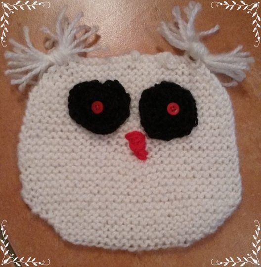 Strickanleitung Deko Unterlage Eule- auch für Anfänger