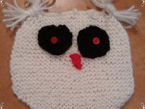 Strickanleitung Deko Unterlage Eule- auch für Anfänger