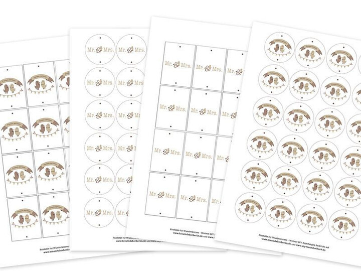 20 Wunderkerzen-Etiketten zum Ausdrucken