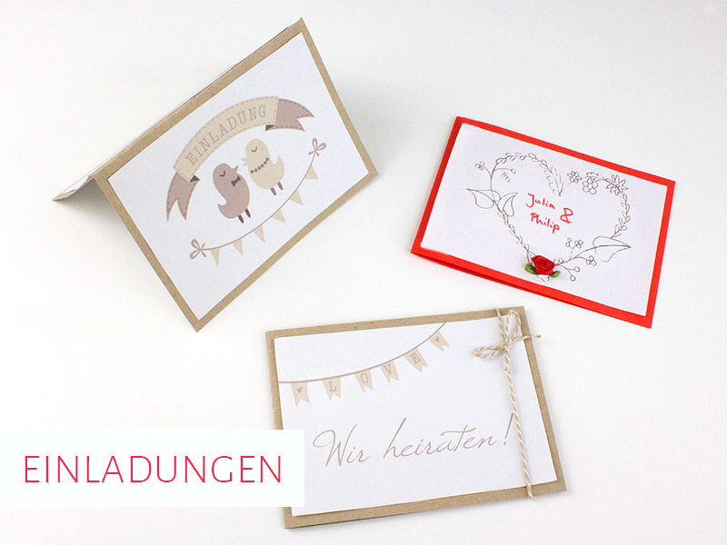 Hochzeits-Einladungen zum Ausdrucken