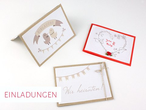 Hochzeits-Einladungen zum Ausdrucken