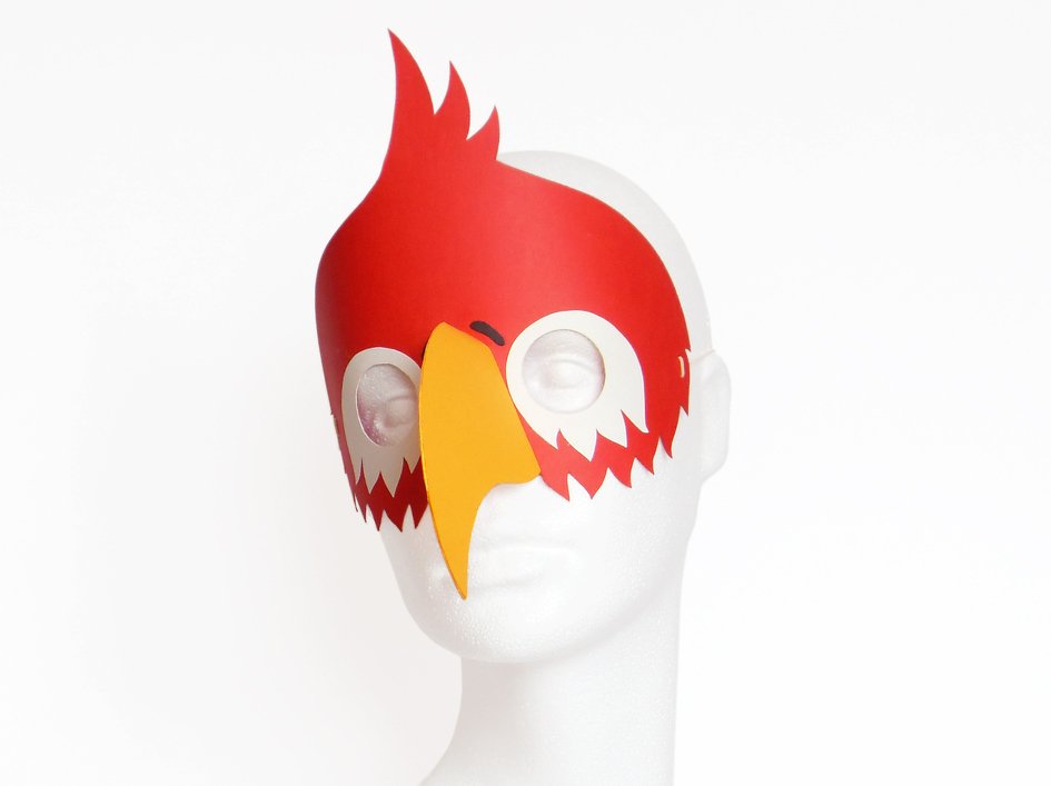 Maske – Papagei – Bastelvorlagen mit Anleitung