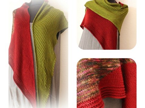 Pistazie und Zimtapfel, Strickanleitung für ein Schultertuch