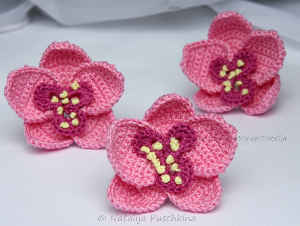 Gehäkelte Blume - Orchidee