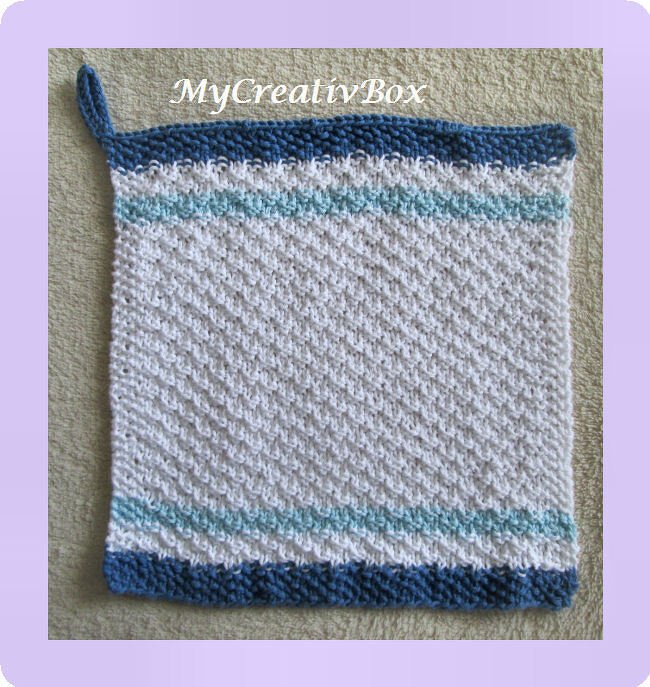 Waschlappen / Spültuch / Topflappen "Möwe", gestrickt - Bild 2