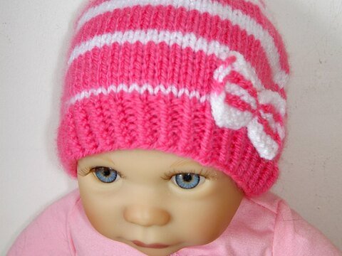 Strickanleitung Baby-Mütze 1 - 4 Monate    #018