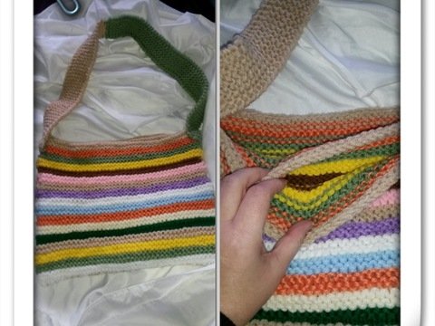 Strickanleitung Stricktasche mit zwei Fächern