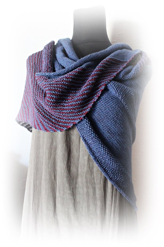 Blöcke und Streifen, Strickanleitung für ein Schultertuch