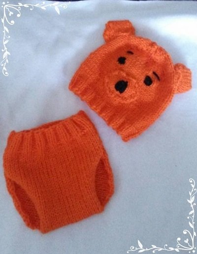 Strickanleitung Baby Mütze und Baby Hose bis 4 Monate- Teddy 