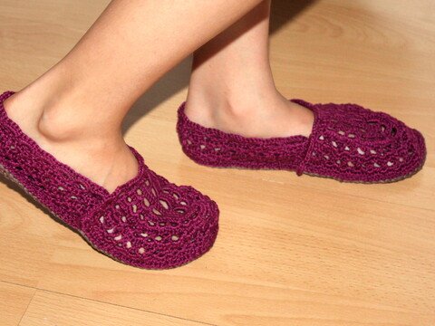 Häkelanleitung Sommerespandrillos mit Lochmuster Größe 36- 41