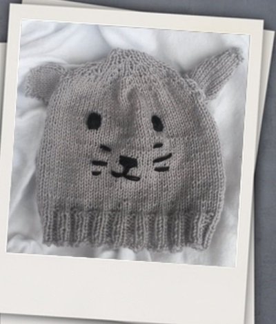 Strickanleitung Kindermütze Katze (tragbar ab 4 Jahren)