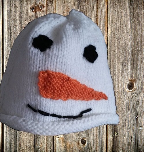 Strickanleitung Schneemann Mütze für Erwachsene