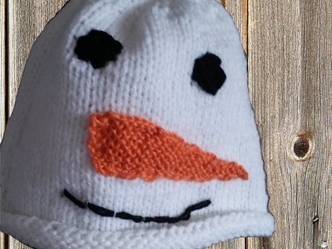 Strickanleitung Schneemann Mütze für Erwachsene