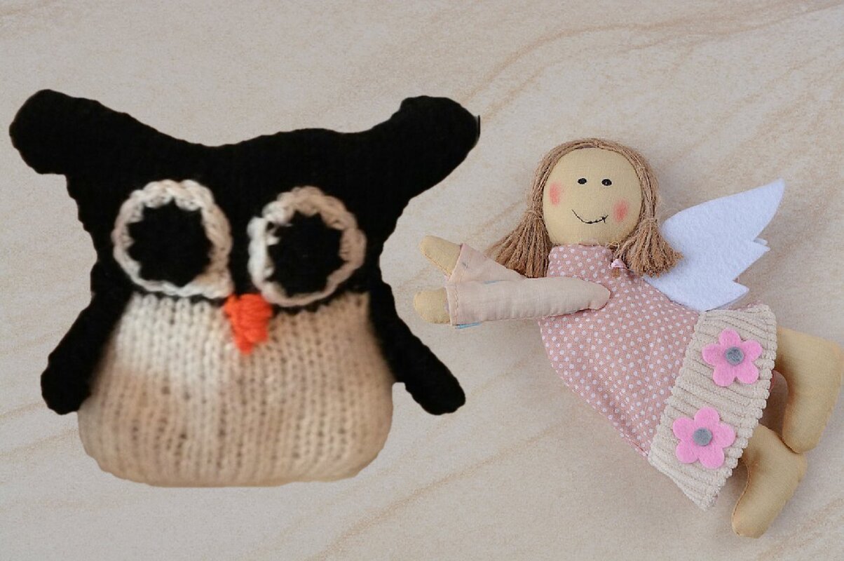 Strickanleitung Eule schwarz / weiß - ideal auch für Anfänger