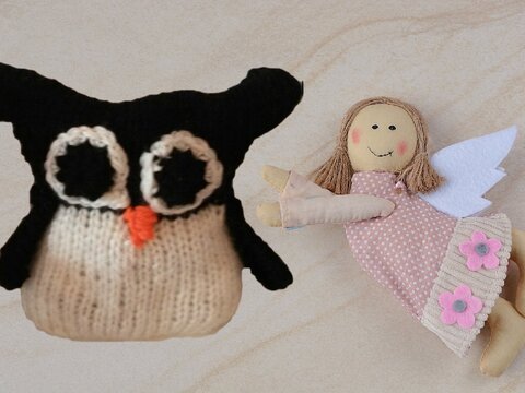 Strickanleitung Eule schwarz / weiß - ideal auch für Anfänger