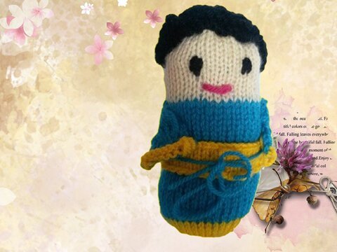 Strickanleitung Geisha- 16 cm groß, Puppe, Strickpuppe