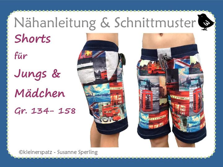 Nähanleitung und Schnittmuster, Hose, Chinohose, Shorts, Gr. 134 - 164