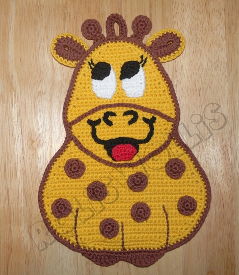 Lina die Giraffe, Topflappen, Häkelanleitung