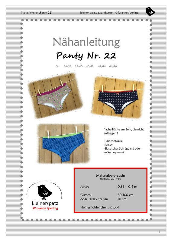 Panty Schnittmuster Nr. 22: drei fertige Unterhosen an einer Wäscheleine