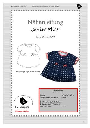 Nähanleitung und Schnittmuster, Tunika / Shirt für Babys (Gr. 50/56-86/92)