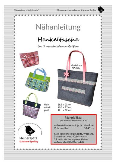 Nähanleitung und Schnittmuster: Tasche mit Henkel, Shopper
