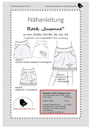 Nähanleitung und Schnittmuster: Rock "Susanne" 