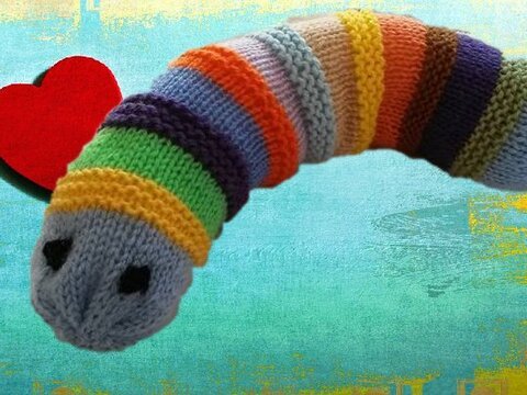 Strickanleitung E-Book Regenbogenraupe- 25 cm