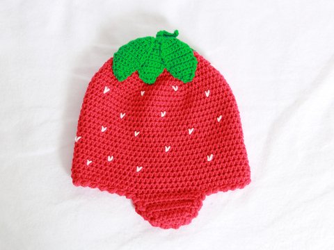Anleitung Erdbeermütze Emely, 0-2 Jahre, Anfängerfreundlich