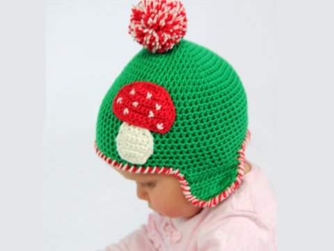 Anleitung Mütze Glückspilz, 3 Größen, 0-2 Jahre, Anfängerfreundlch